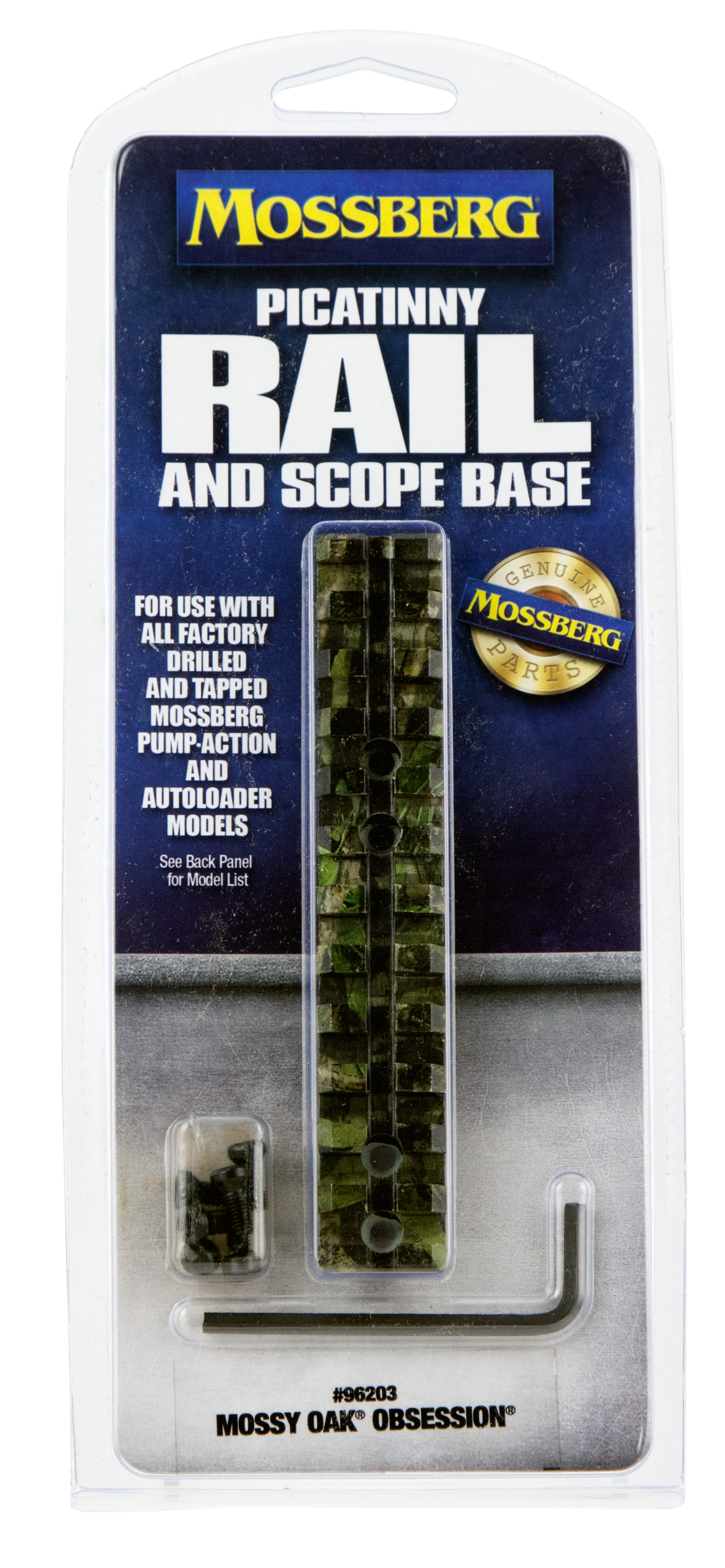 Mossberg Picatinny Rail Scope Mount Mossy Oak Obsession Aluminum 6.5 Inch