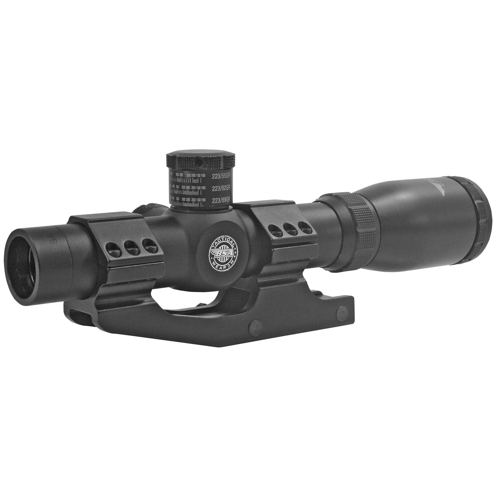 Bsa Optics Tactical Weapon 1-4x24 Mil Dot 30mm Maintube Rifle Scope