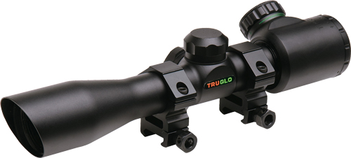 Truglo 4x32mm Crossbow Scope Weaver Style Rings Illuminated Dual Color Reticle Matte Finish