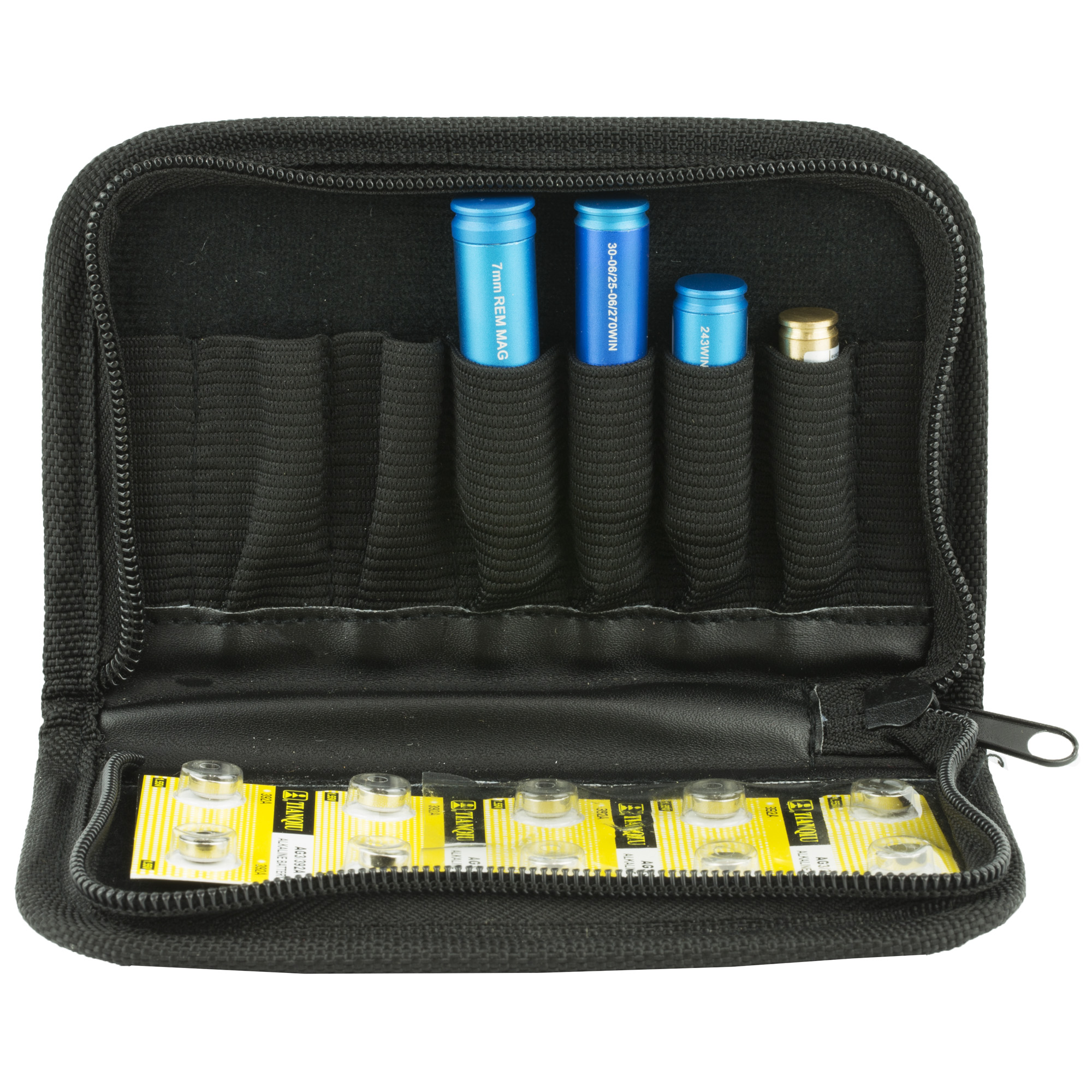 Ncstar Laser Bore Sighter Set TLZSET Blue Matte Blued Four Prealigned Cartridges Up to 20 Calibers Compatible with Scope Bases