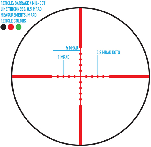 Firefield Barrage 2.5-10x40mm Illuminated Mil-Dot Riflescope Waterproof Parallax 100 yd