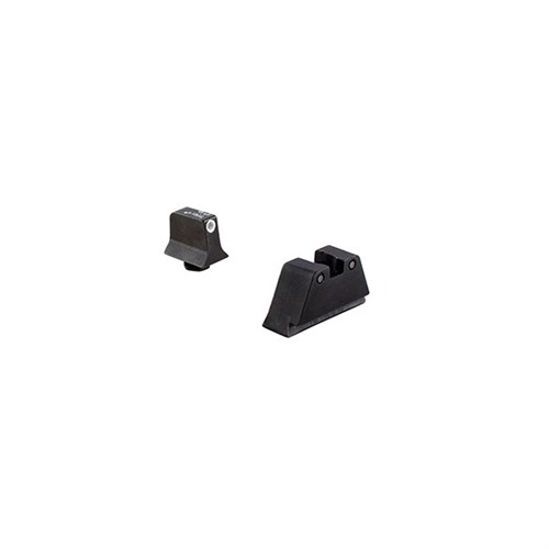 Trijicon Bright and Tough Glock Night Sight White Front Black Rear Green Lamps