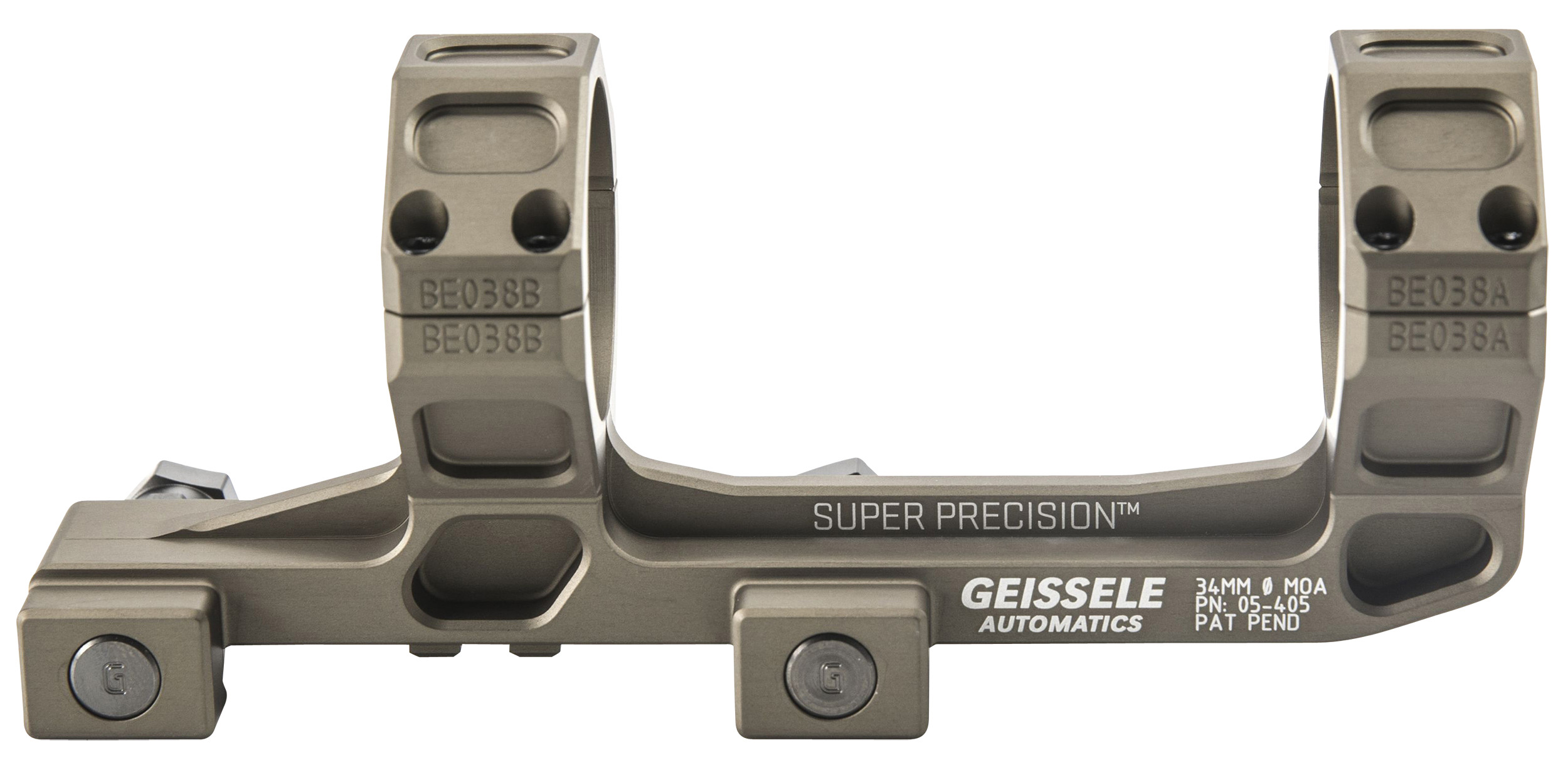 Geissele AR15 Super Precision Scope Mount Ring Combo 34mm Desert Tan