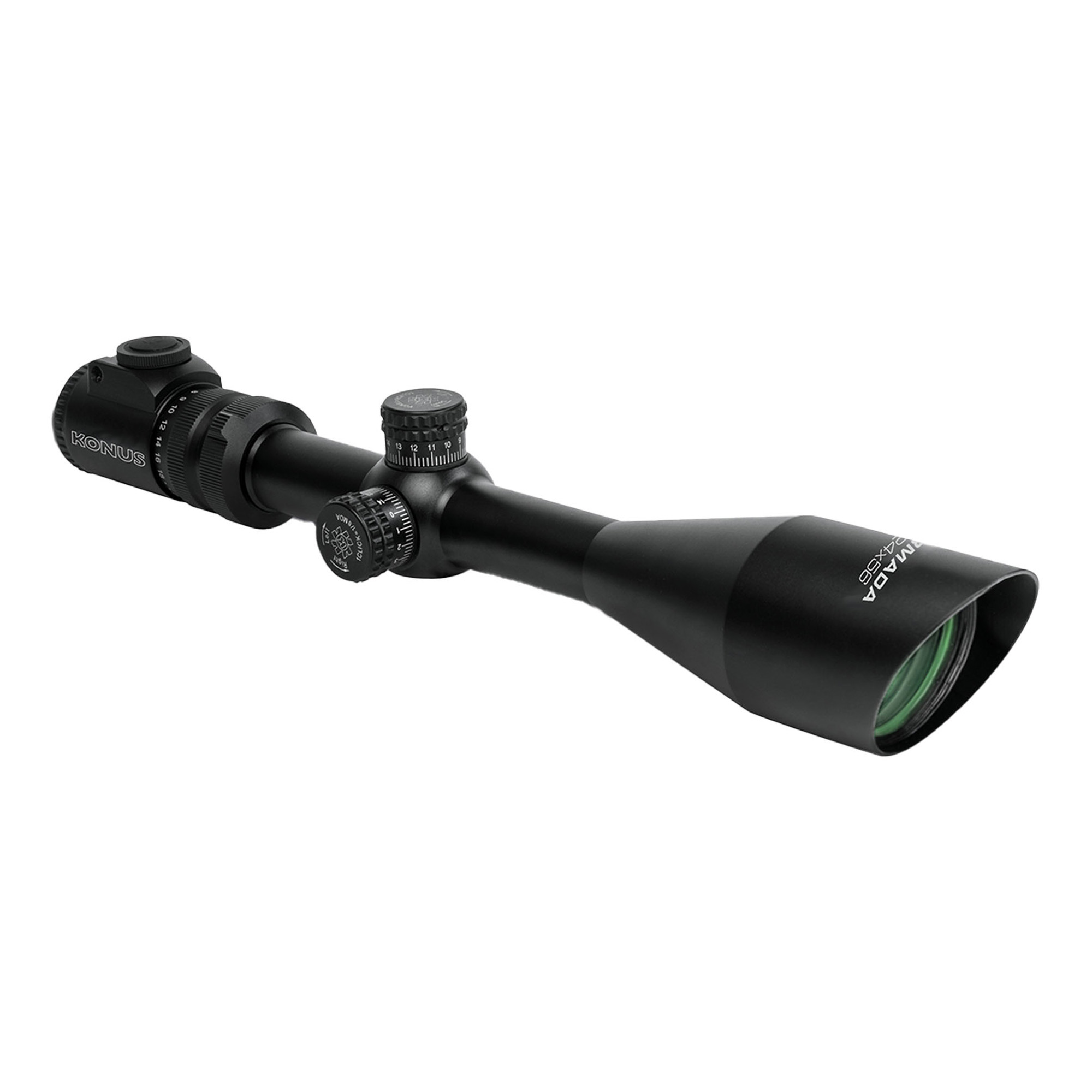Konus Optics Armada 6-24x50 Scope Ir Cdot 30mm Tube Illuminated Reticle 1/8 Moa Turrets