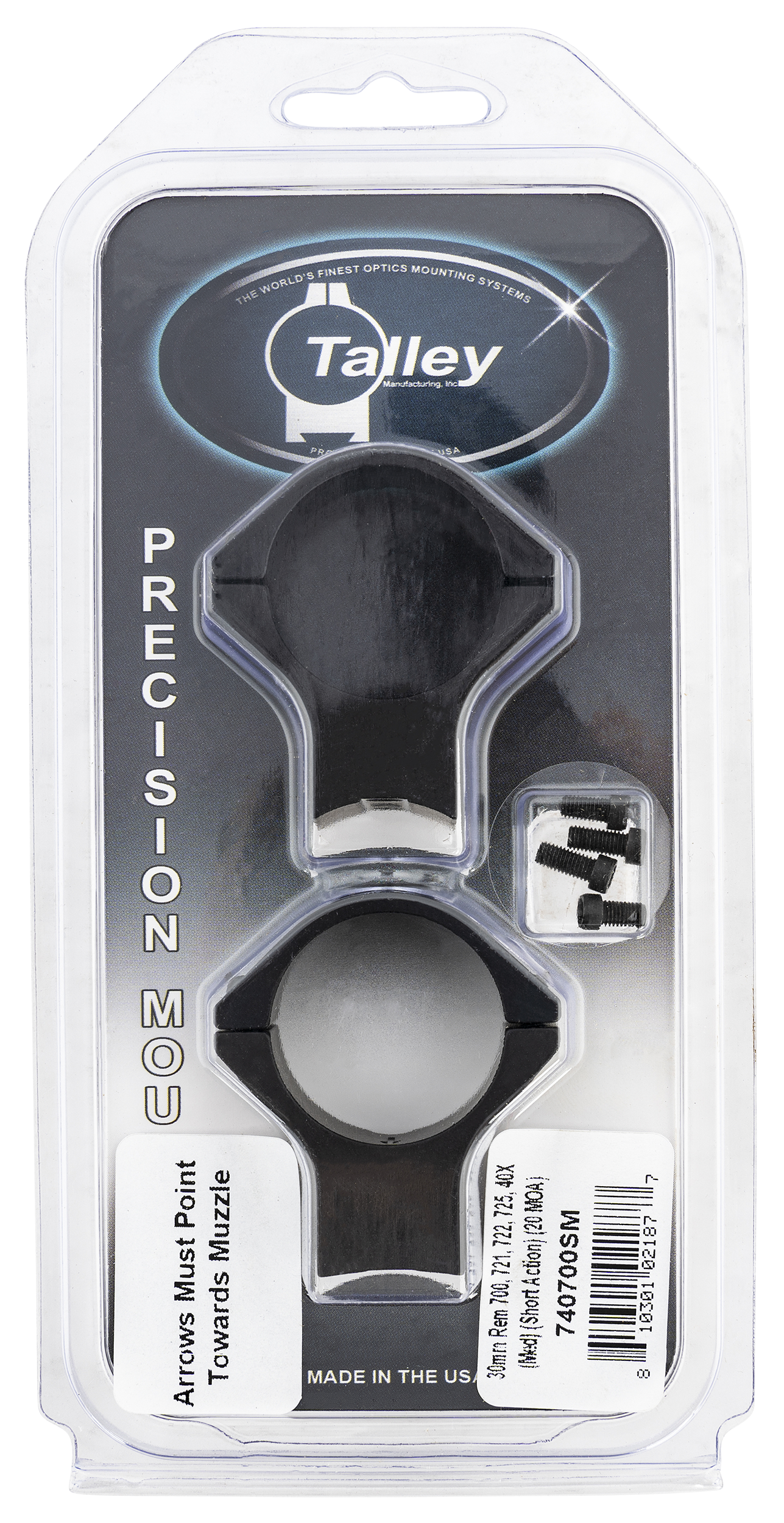 Talley Manufacturing Remington 700 Scope Mount Ring Combo 30mm Medium 20 MoA