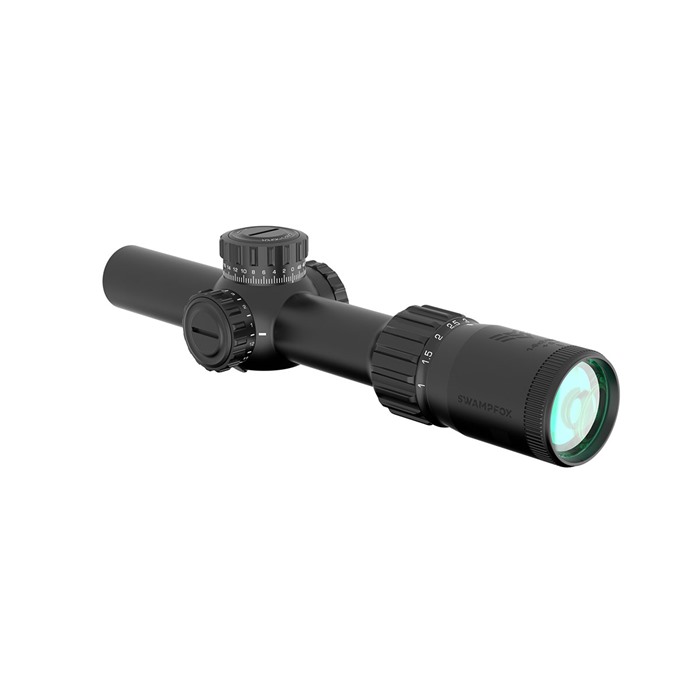 Swamp Fox Tomahawk II Rifle Scope 1-6x24 30mm SFP BDC Green Illum