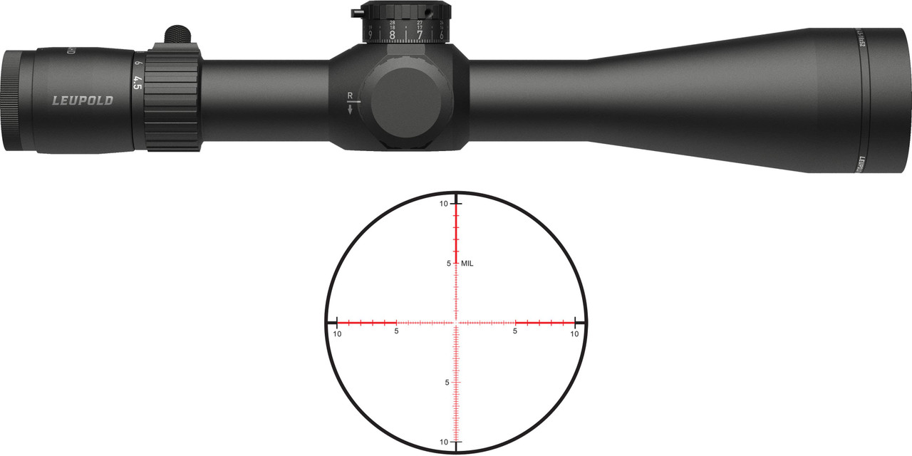 Leupold 183624 Mark 4HD  Matte Black 4.5-18x52mm, 34mm Tube, Illuminated FFP PR1-MIL Reticle