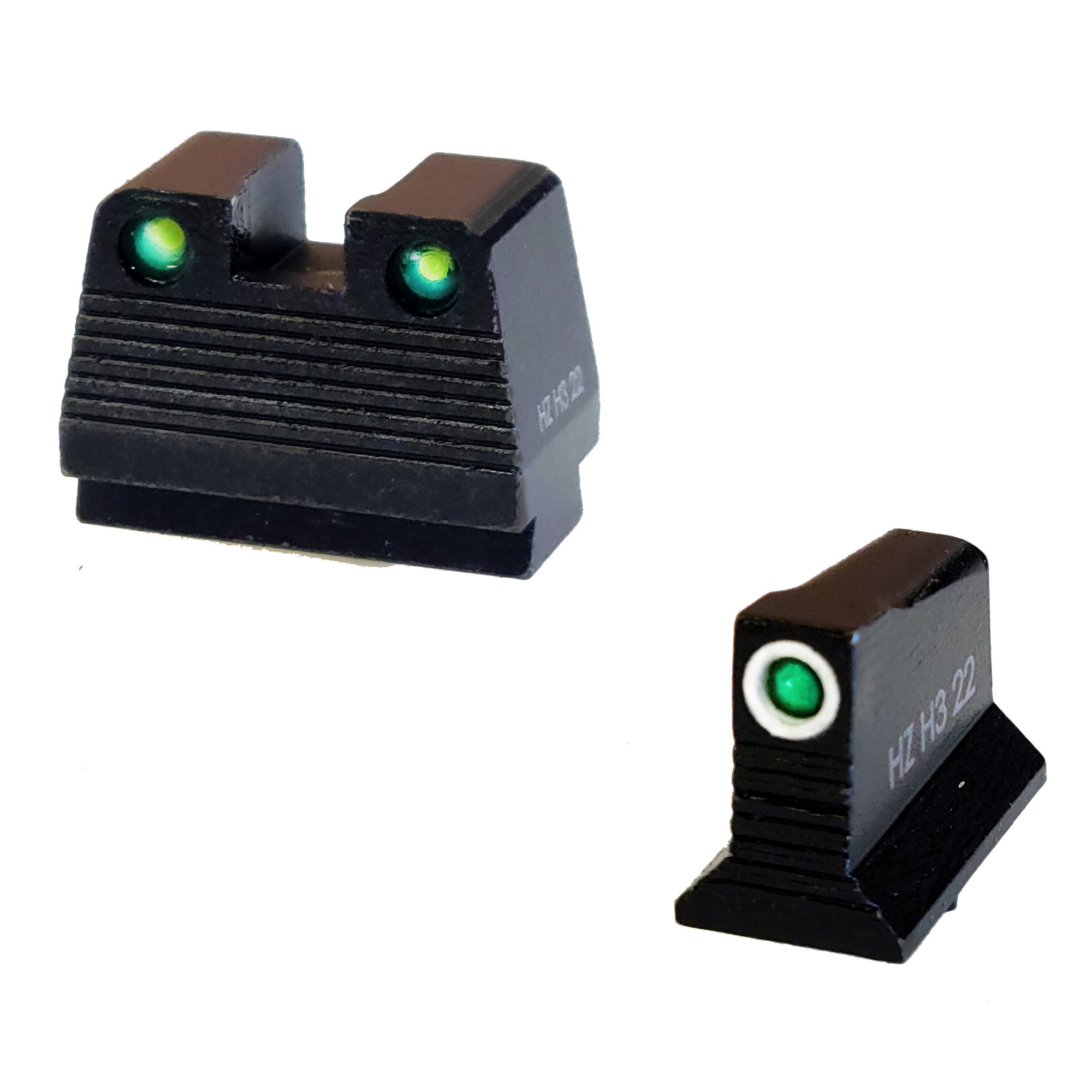 Hiviz N2 Co Witness Green White Ring for Glock Mos
