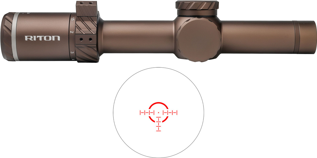 Riton 3 Tactix 1-8x24mm Illuminated OT Reticle 30mm Tube Flat Dark Earth