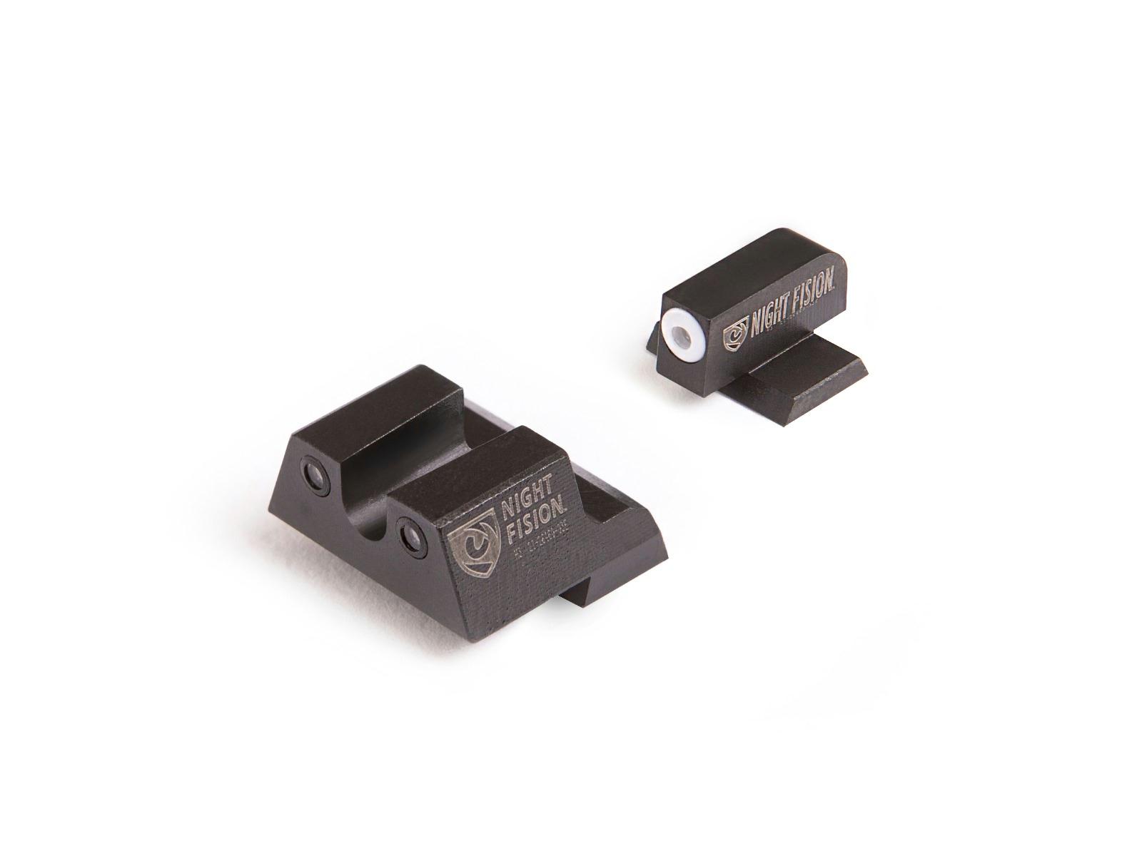 Night Fision Canik TP9SFX TP9SFL Tritium Night Sight Set Front White Rear Black Notch