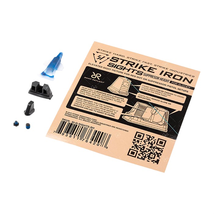 Strike Industries Iron Sight Set for Glock Suppressor Height Models 35 39