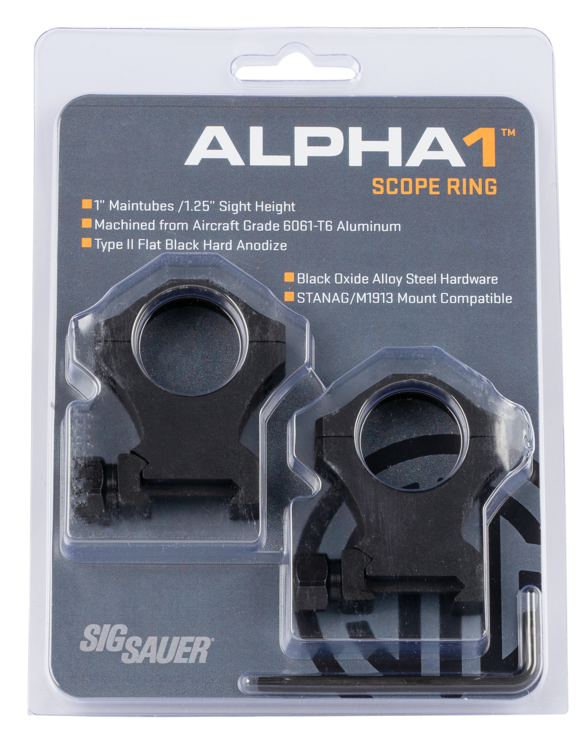 Sig Sauer Alpha 1 1 Inch Extra High 0 MOA Scope Mount