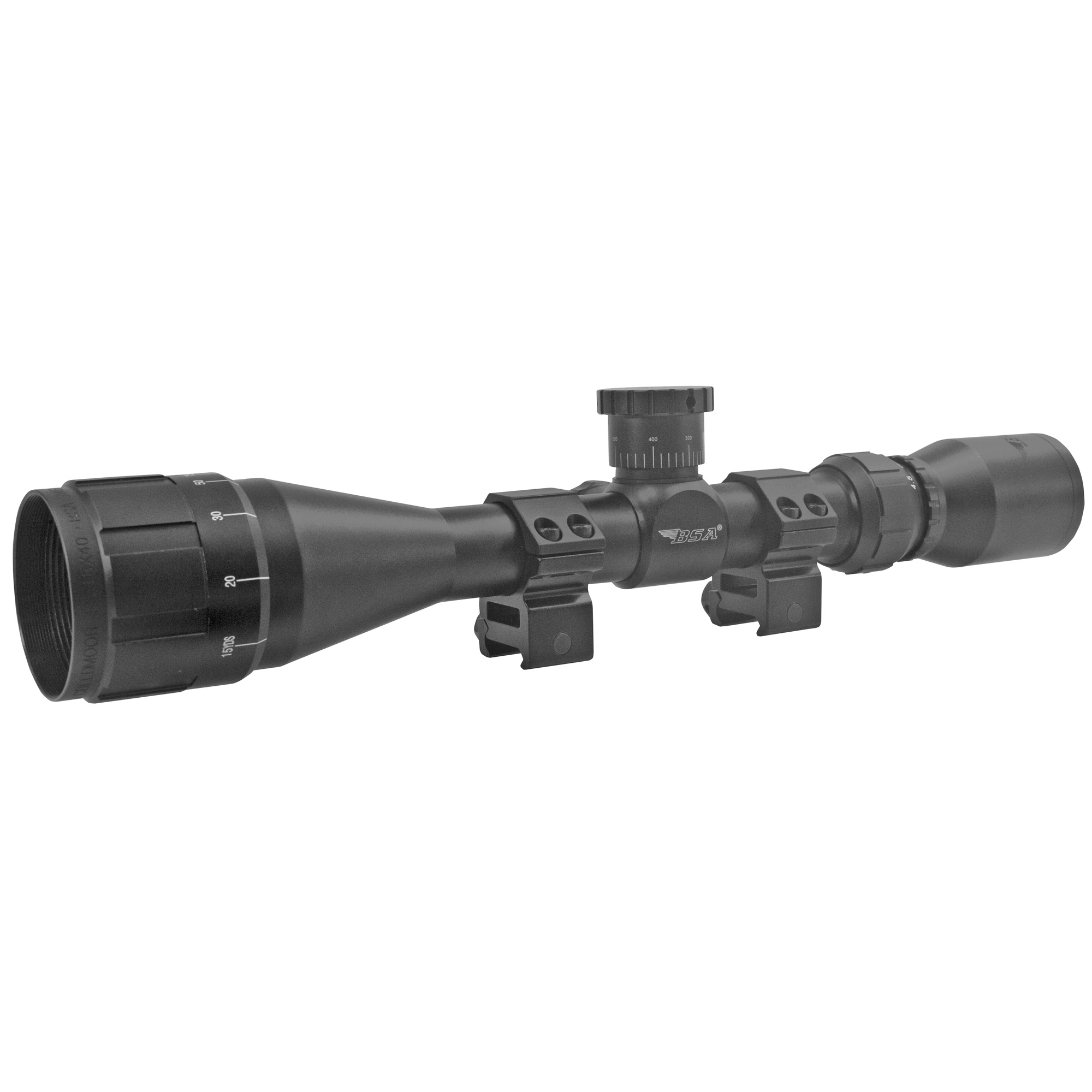 BSA Optics Sweet 22 AO Rifle Scope 3 to 9x40mm 22 LR with Dovetail Rings