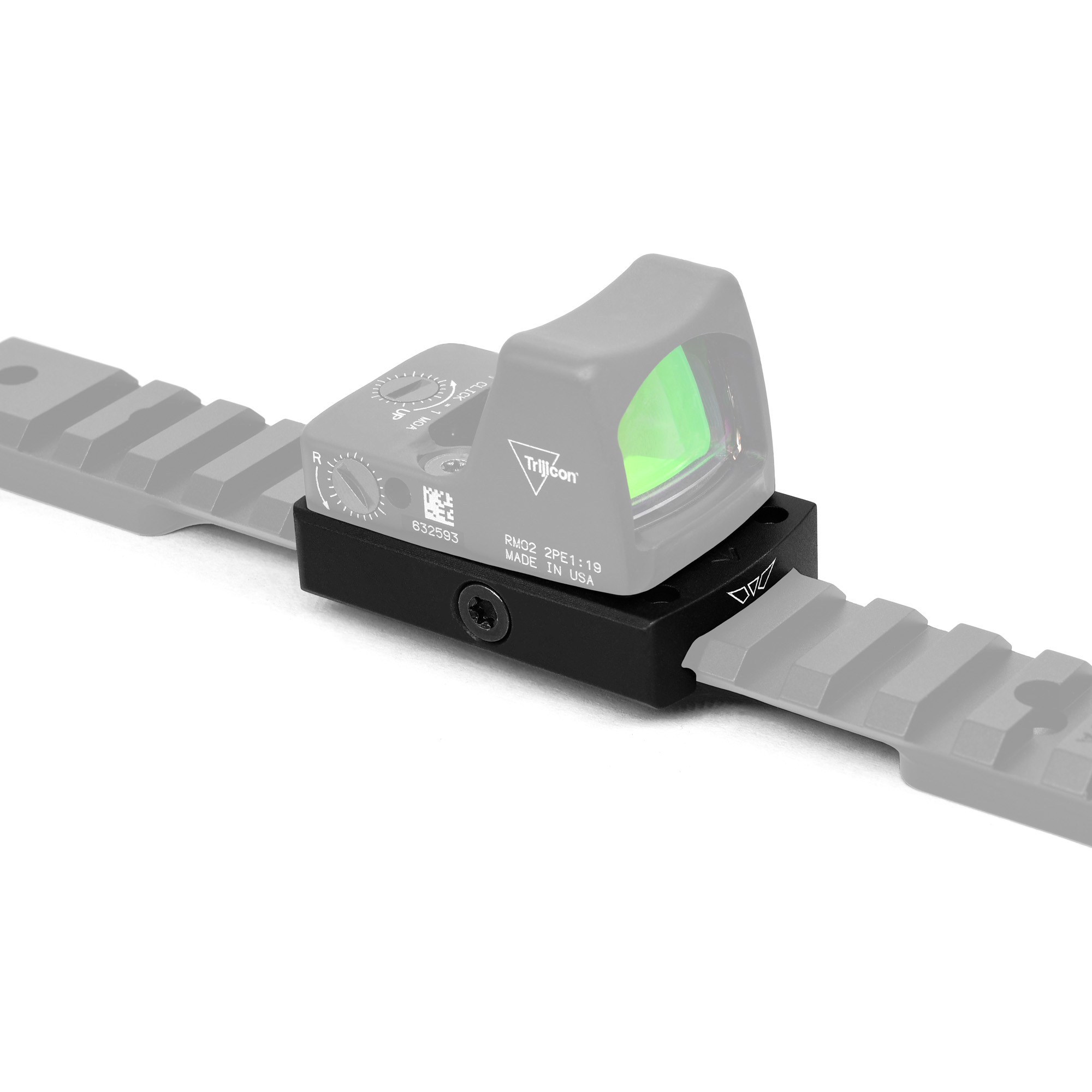Warne Red Dot Mount Riser Low Profile Reflex Mount Picatinny Aluminum Construction