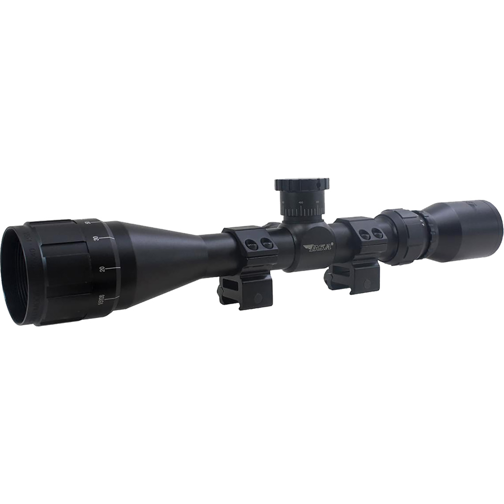 BSA Optics Sweet 270 AO Rifle Scope 3-9x40 Duplex Reticle Weaver Rings Included