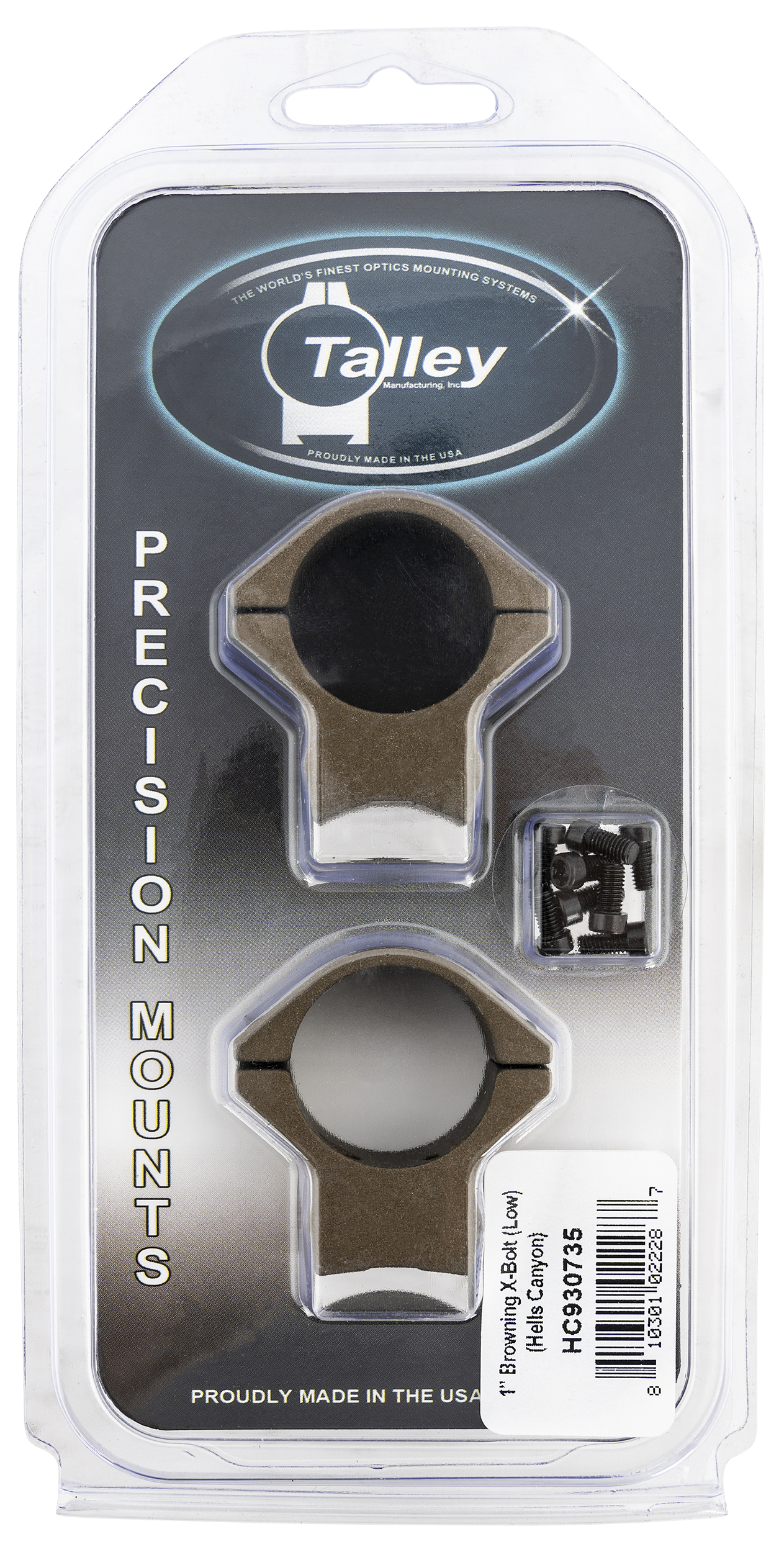 Talley Manufacturing Browning X Bolt Scope Mount Ring Combo 1in Low 0 MOA Burnt Bronze Hells Canyon