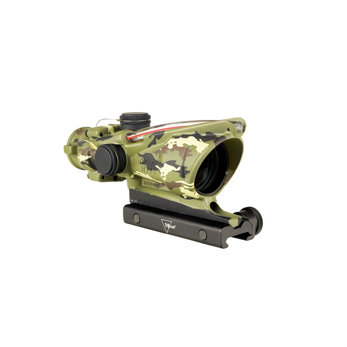 Trijicon Acog 4x32mm Red Chevron Reticle Tiger Camo Picatinny Mount for 223 5.56