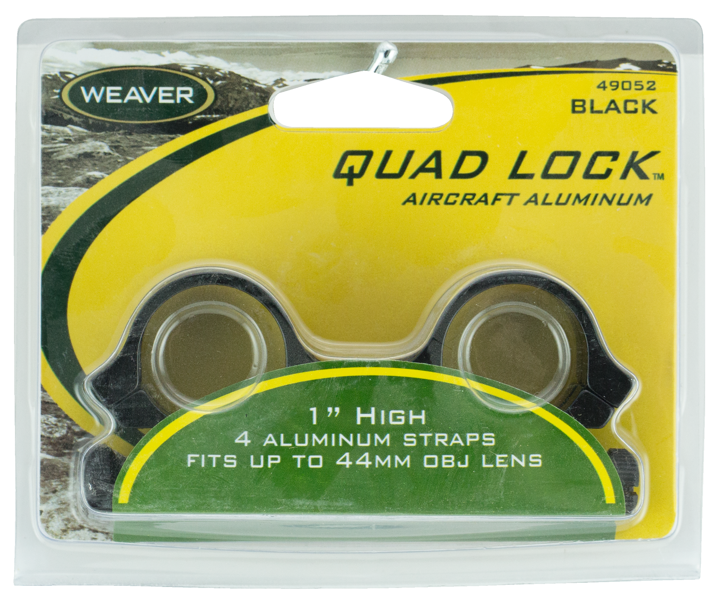 Weaver Quad Lock Detachable Rings 1 Inch High Aircraft Grade Aluminum