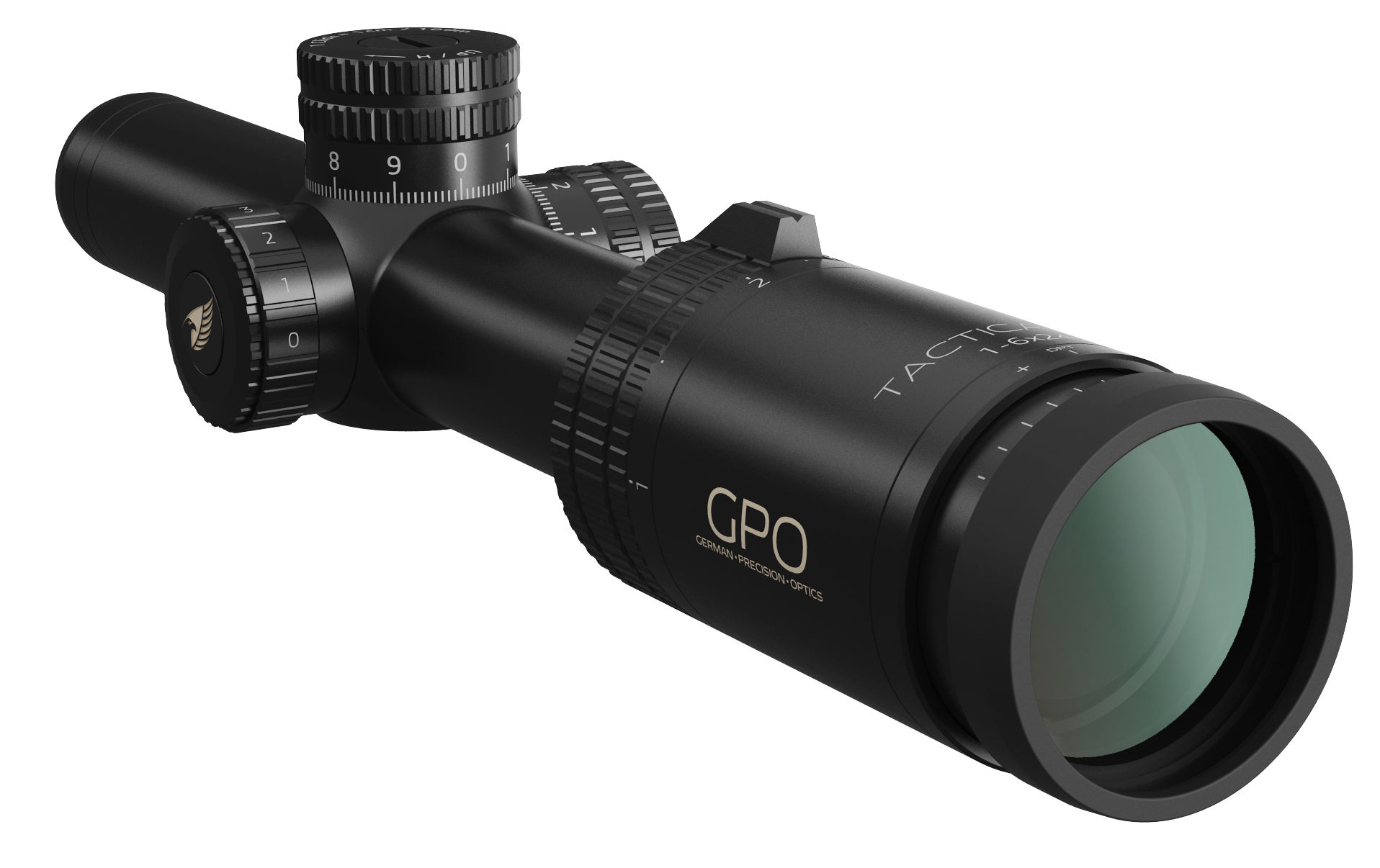German Precision Optics GPOTAC 1-6x24 Illuminated Mil-Spec Horseshoe 30mm Tube
