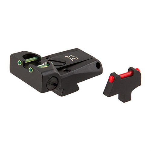 L.P.A. Sights Colt 80s Fiber Optic Adjustable Sights 3-Dot Red Green Colt-pattern