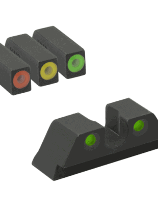 Meprolight Hyper-Bright Yellow Ring Front Green Rear Sights for Kimber 1911 Suppressed
