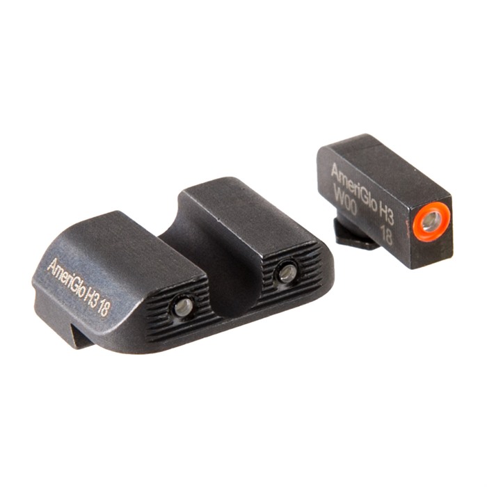 AmeriGlo Glock Gen5 3 Dot ProGlo Sight Set Green Orange U-Notch for 17 19 26