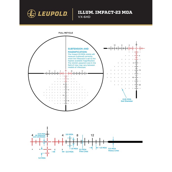 Leupold VX-6HD 4-24x52 34mm SFP Impact-23 MOA Illum