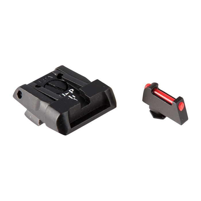 L.P.A. Sights Fully Adjustable Glock Sight Set Red Front Fiber Optic