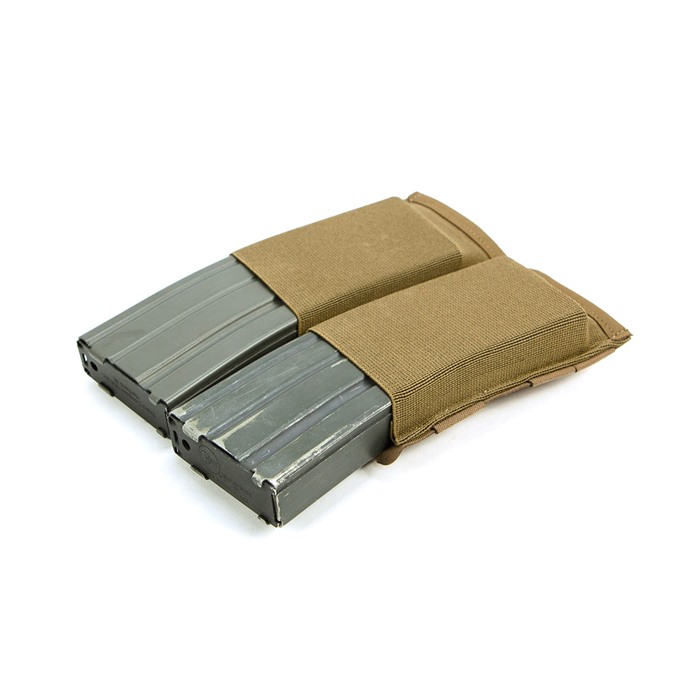 DOUBLE M4 MAGAZINE POUCH MOLLE MOUNT COYOTE BROWN