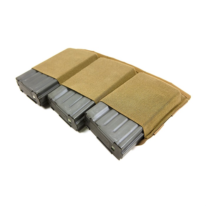 TRIPLE 308 MAGAZINE POUCH MOLLE MOUNT COYOTE BROWN