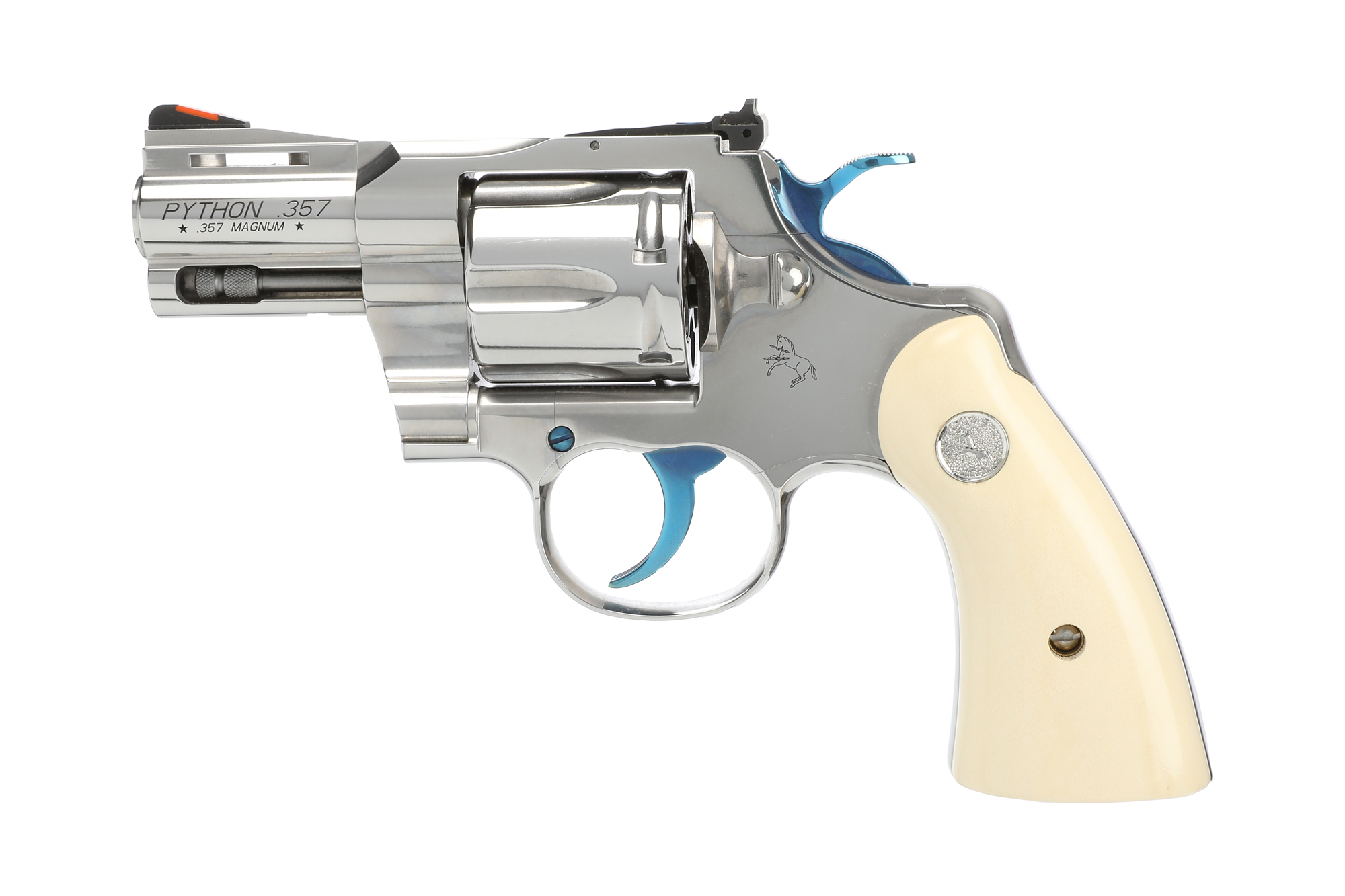 Colt Python 357 Magnum 2.5 in 6 rd Stainless Revolver Holly Grips