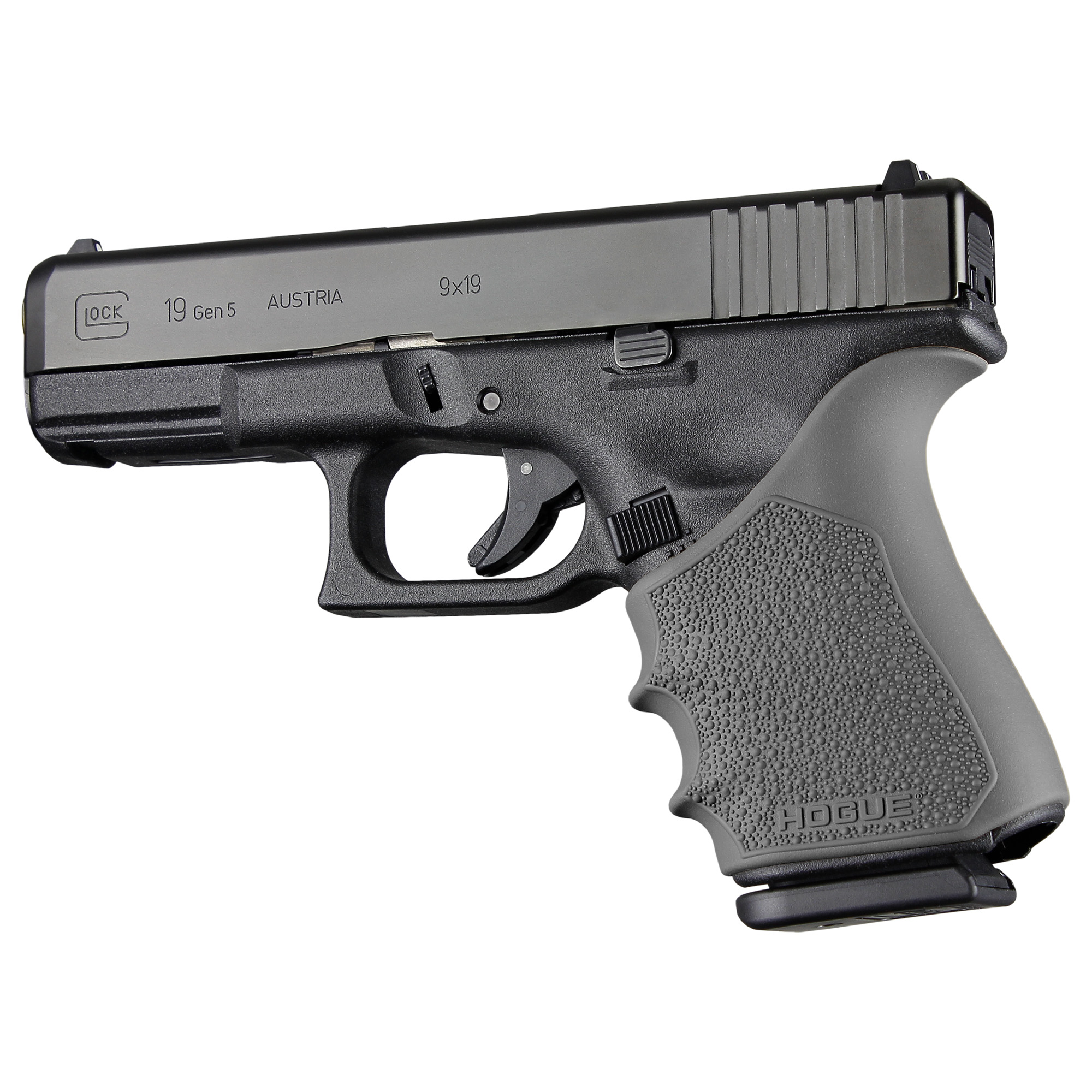 Hogue HandAll Beavertail Grip Sleeve Glo Gray for Glock Gen1/2/5 19 23 32 38