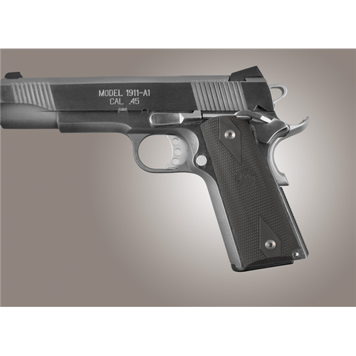 Hogue Govt Model Rubber Grip Panels Cobblestone Texture Fits Standard Handguns