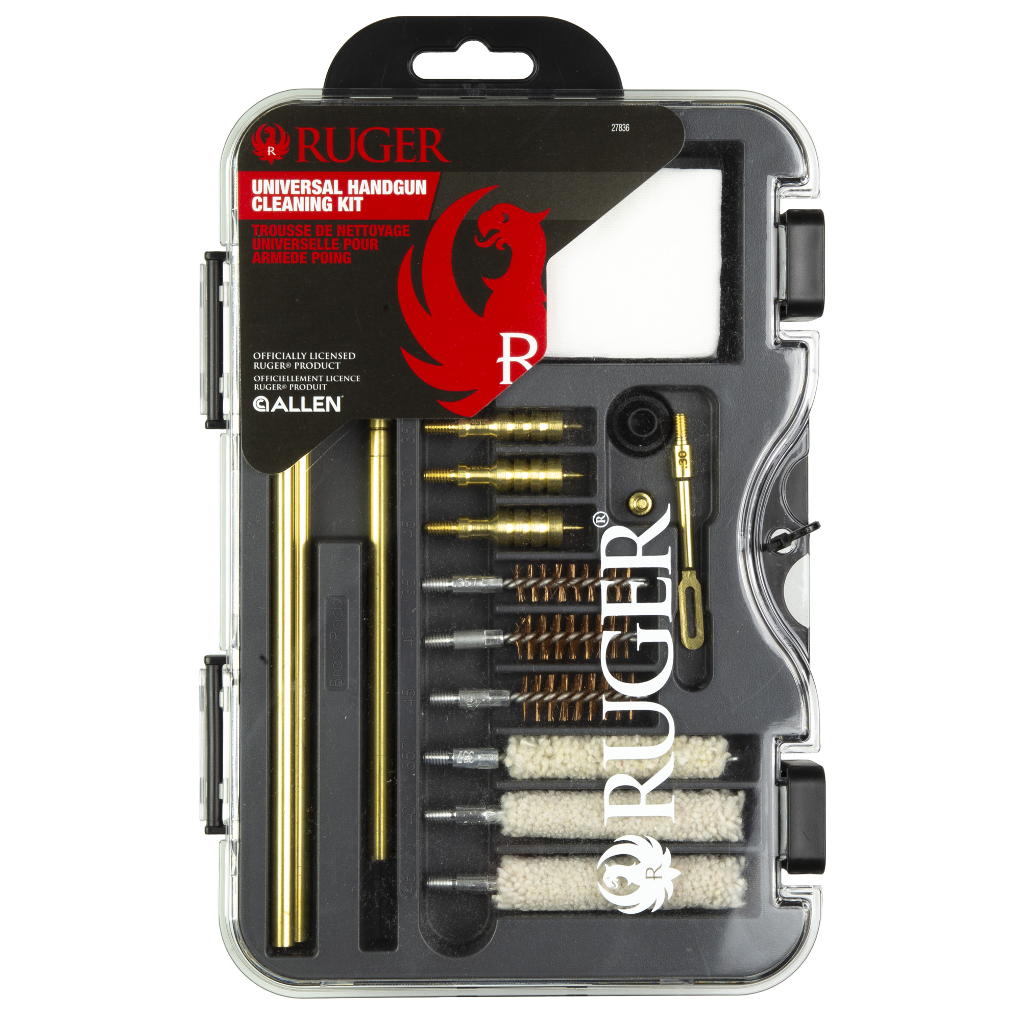 Allen Ruger Universal Handgun Cleaning Kit 18 Piece with Brass Components