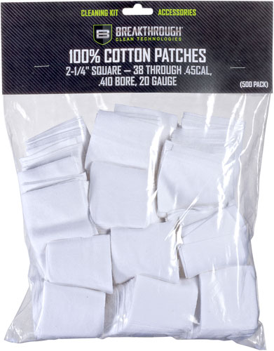 Breakthrough Clean BTCPS21450 Square Cleaning Patches  For .38-.45 Cal & .410-20 Gauge 2.25" 50 Pack/6 per case
