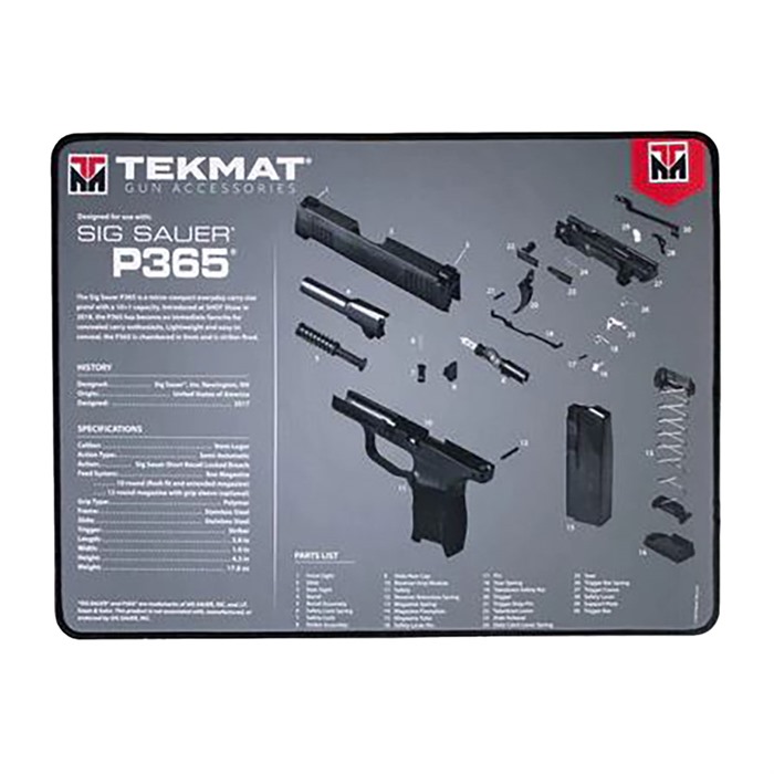 TekMat TEKR20SIGP365 Ultra 20 Sig P365 Sig P365 Parts Diagram 15"x20"