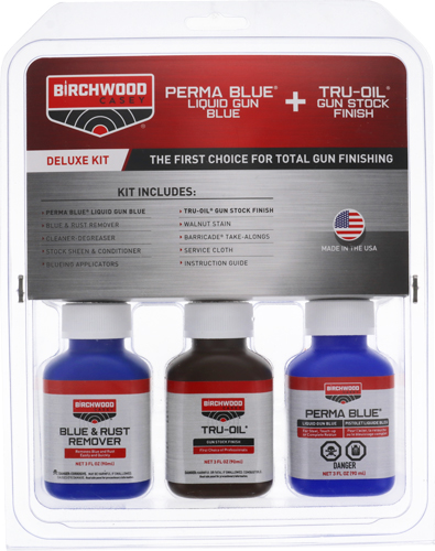 Birchwood Casey 20001 Deluxe Perma Blue & Tru-Oil Gun Stock Finishing Kit
