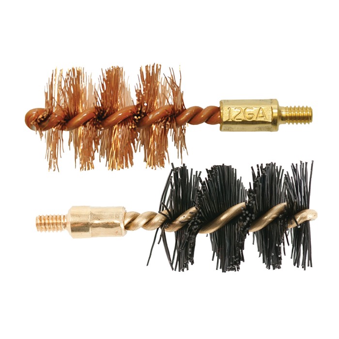 Otis FG512NB Bore Brush Set  10/12 Gauge Shotgun Firearm 8-32" Thread 2" Long Bronze/Nylon Bristles 2 Per Pkg