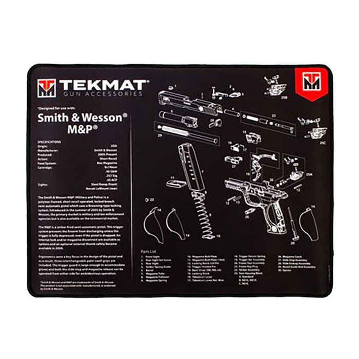 TekMat TEKR20SWNP S&W M&P Ultra 20 Cleaning Mat S&W M&P Parts Diagram 15" x 20"