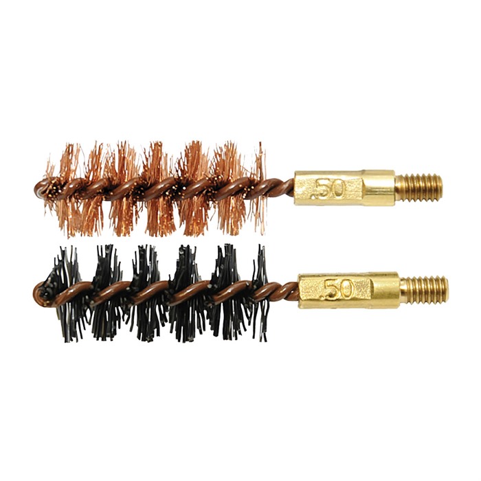 Otis FG350NB Bore Brush Set  50 Cal/12.7mm 8-32 Thread 2" Long Bronze/Nylon Brush 2 Per Pkg