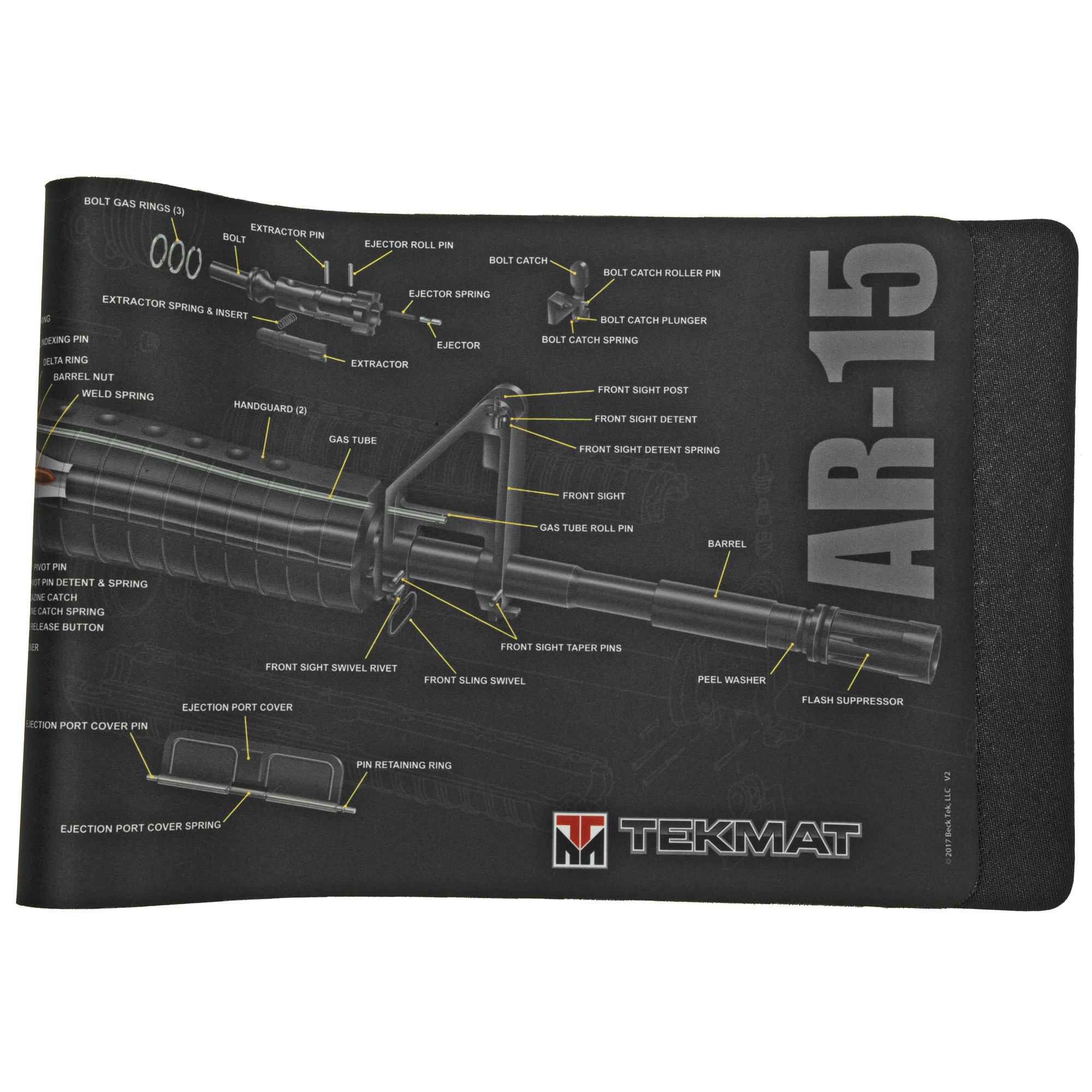 TekMat TEKR36AR15 AR-15 3D Cutaway Cleaning Mat AR-15 Cutaway Diagram 12" x 36"