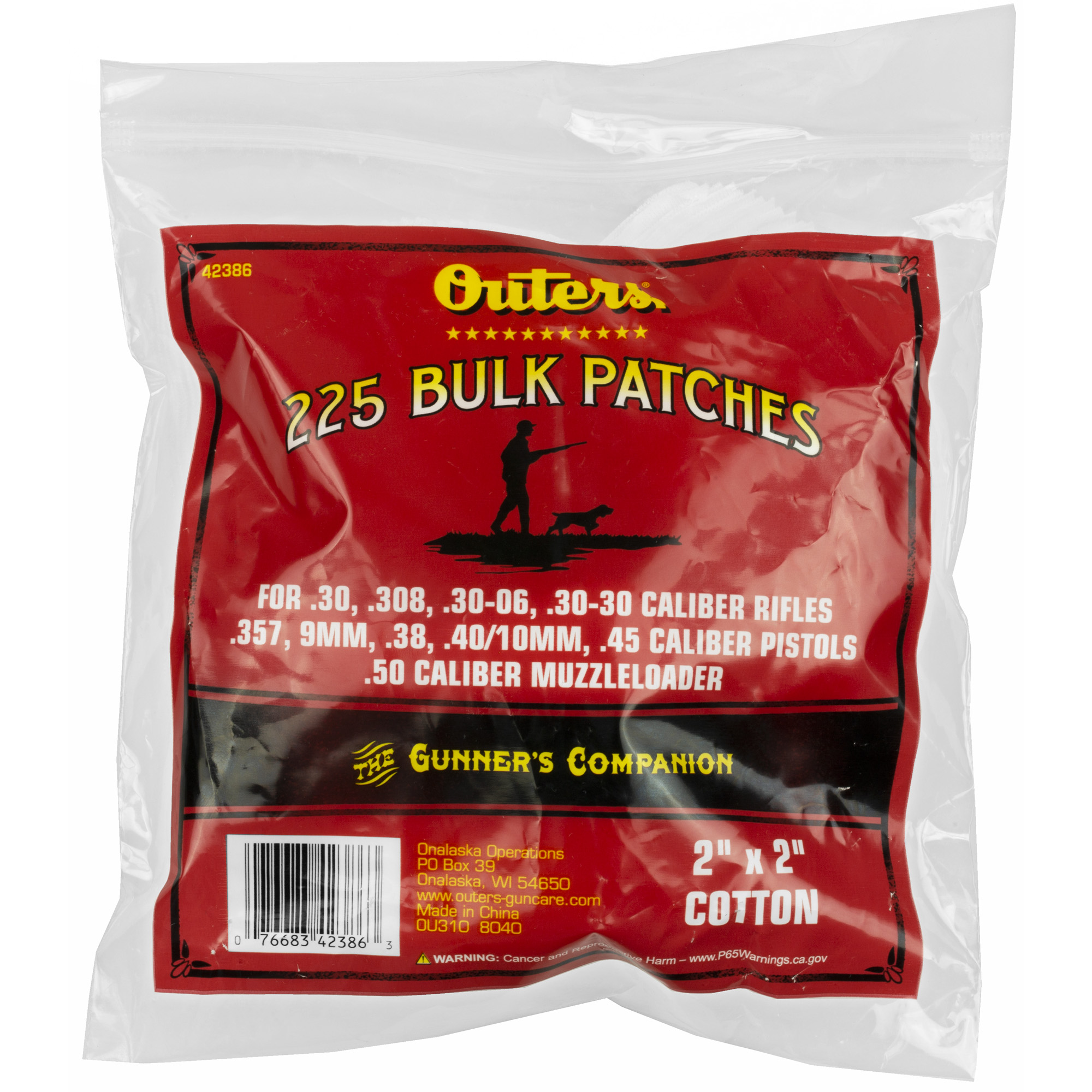 Outers Bulk Patches .30 - .50 cal 225/ct