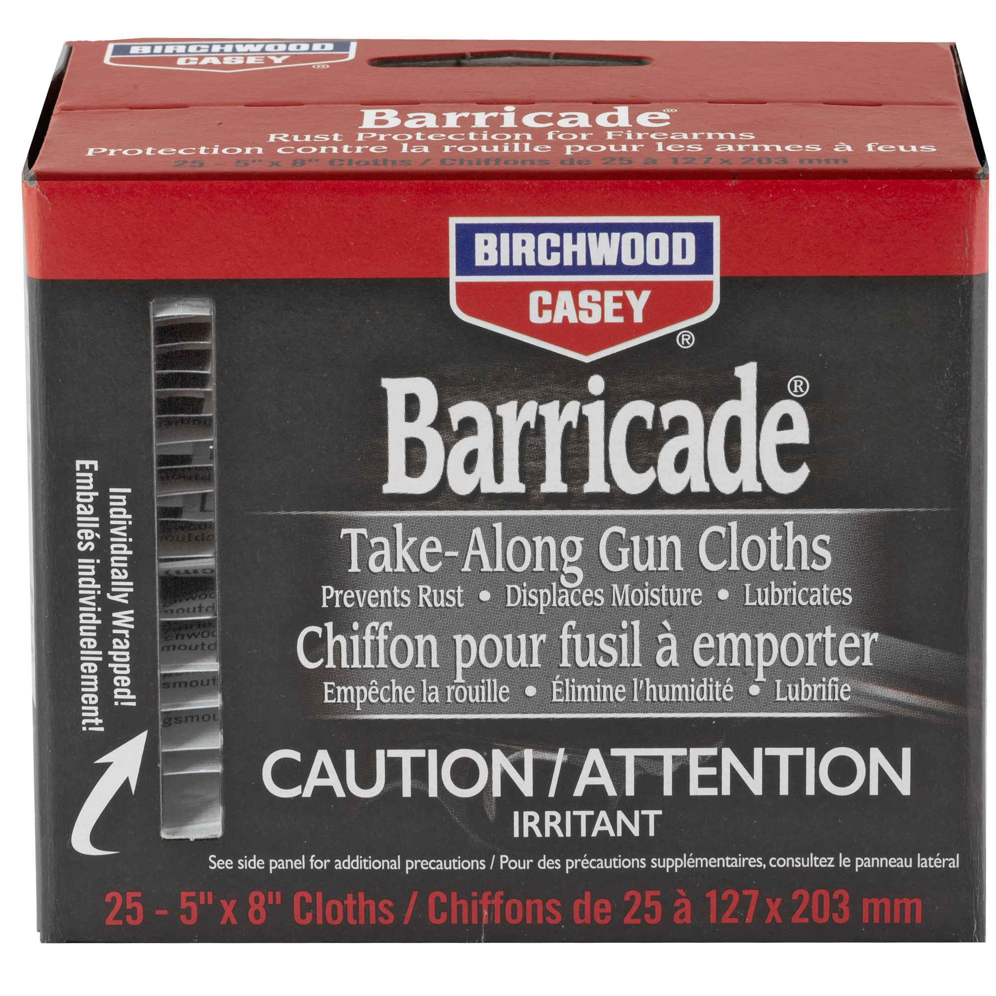 Birchwood Casey 33025 Barricade Take Alongs Foil Pack 5" x 8" Cloths 25 Per Box