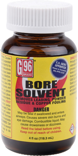 G96 1108 Military Grade Bore Solvent Removes Powder, Lead, Plastic Fouling 4 oz Jar