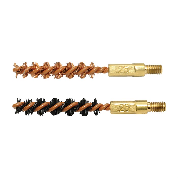 Otis FG325NB Bore Brush Set  6mm/250/243/257 Cal 8-32" Thread 2" Long Bronze/Nylon Bristles 2 Per Pkg