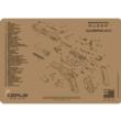 Cerus Gear Ruger American Handgun Schematic Cleaning Mat 12x17 Coyote Brown