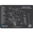 Cerus Gear Smith & Wesson M&P M2.0 Handgun Schematic Cleaning Mat 12x17 Grey and Blue