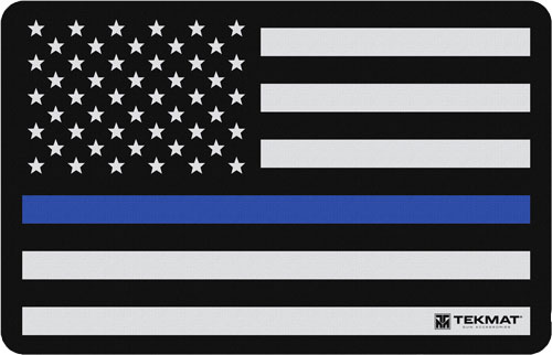 TekMat TEKR17POLICE Police Support Cleaning Mat Blue Line Flag 11" x 17"