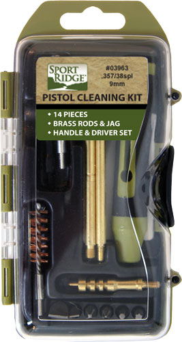 TacShield Sport Ridge 14pc Pistol Cleaning Kit 38/357/9mm Luger Coyote