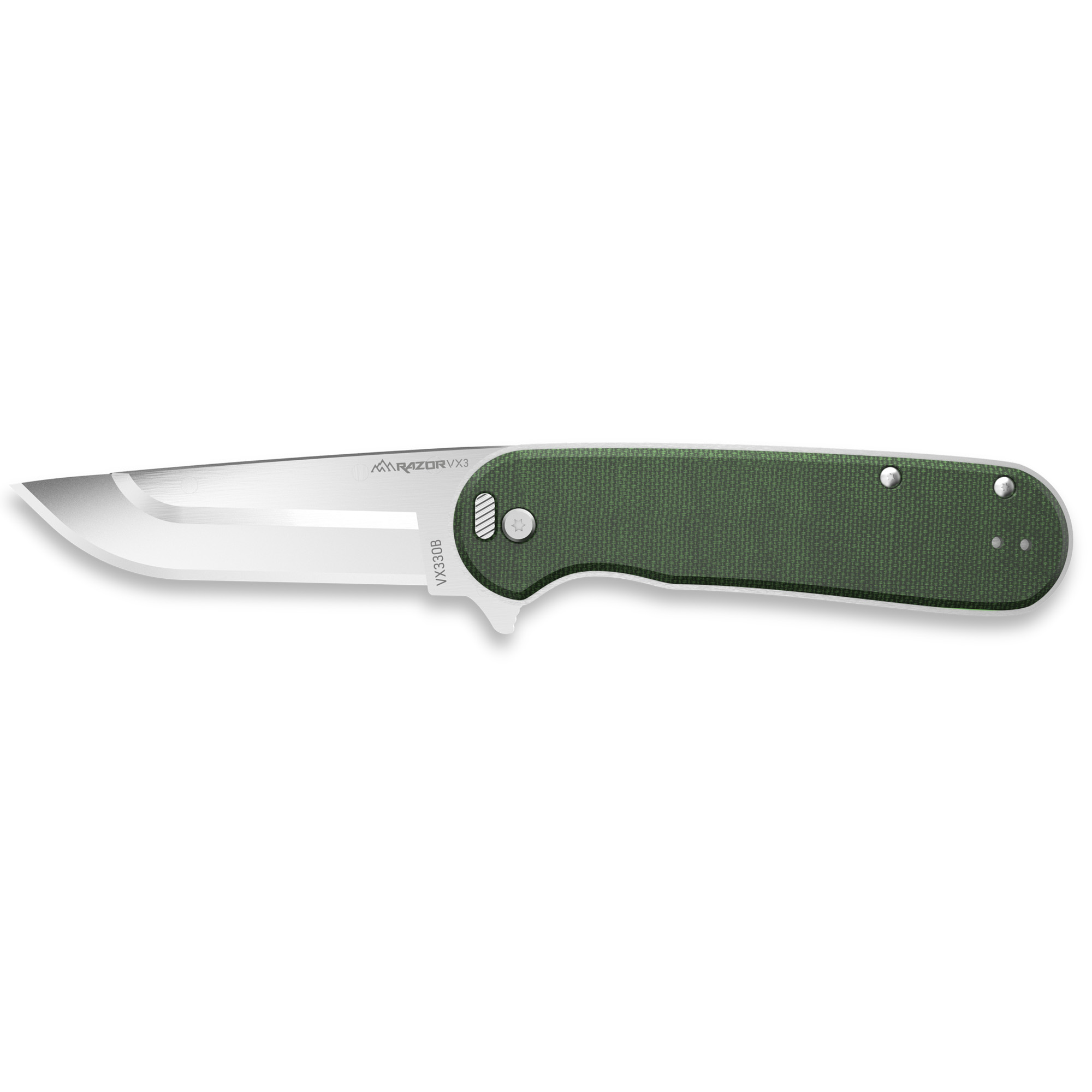 Outdoor Edge Razor VX3 EDC Knife Micarta Green 3 in.
